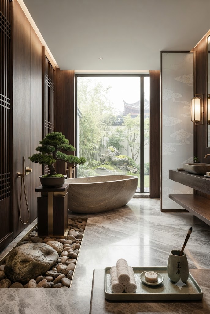  Nature-Inspired Chinese Interiors in bathroom