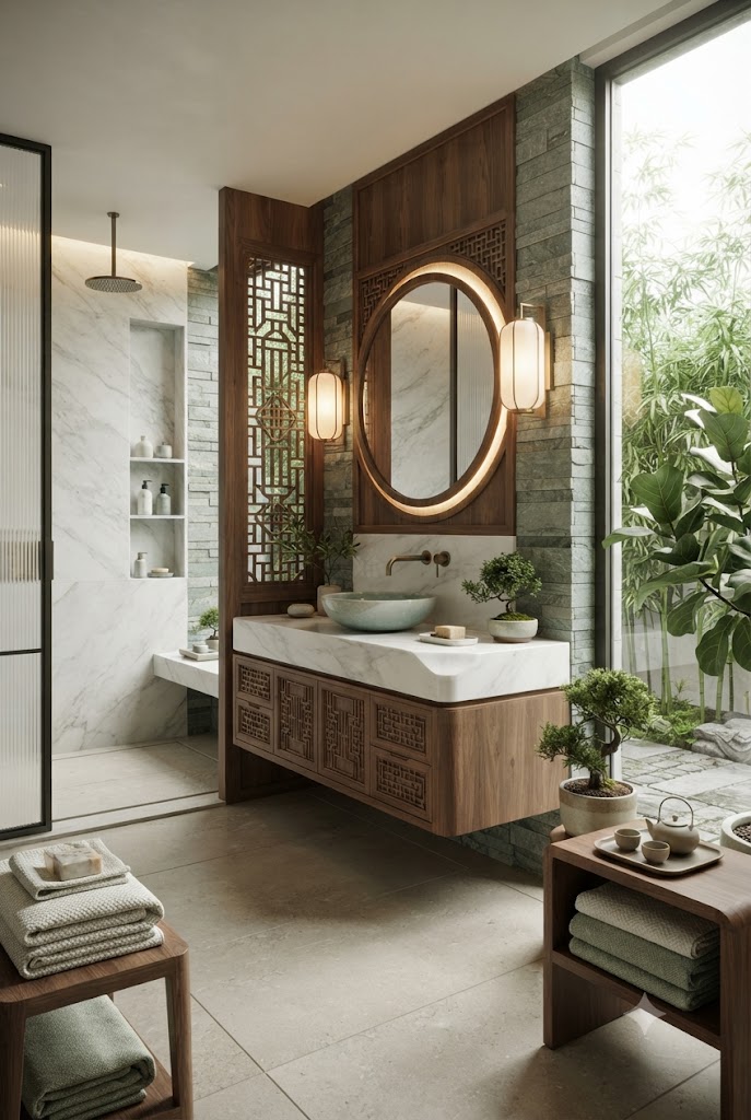 Chinese-Inspired Bathrooms and Spa Spaces