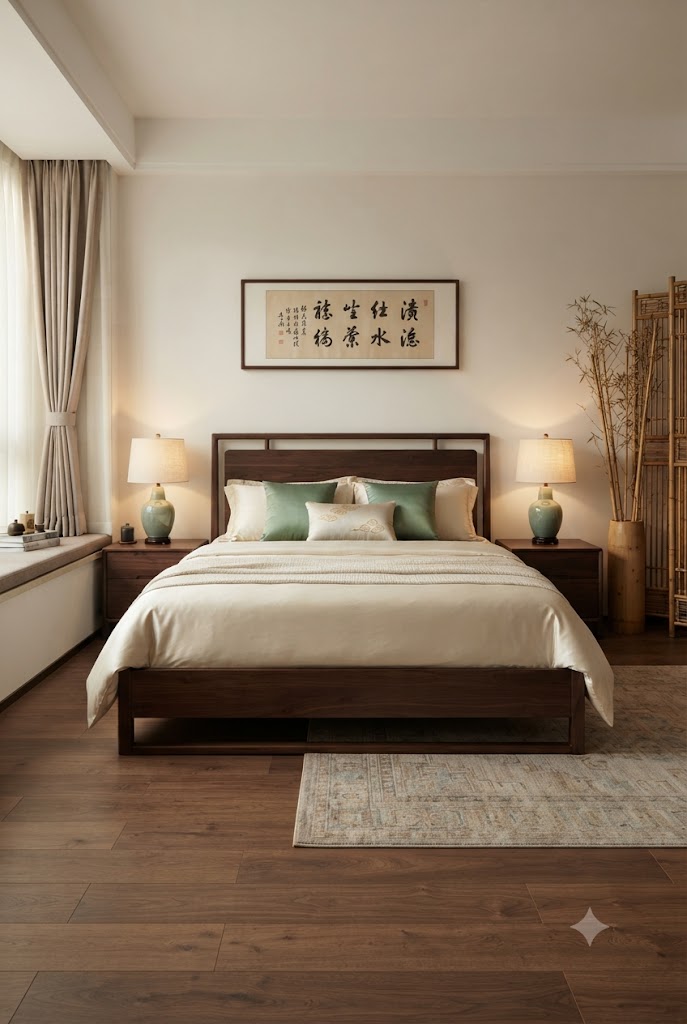 Chinese-inspired bedroom