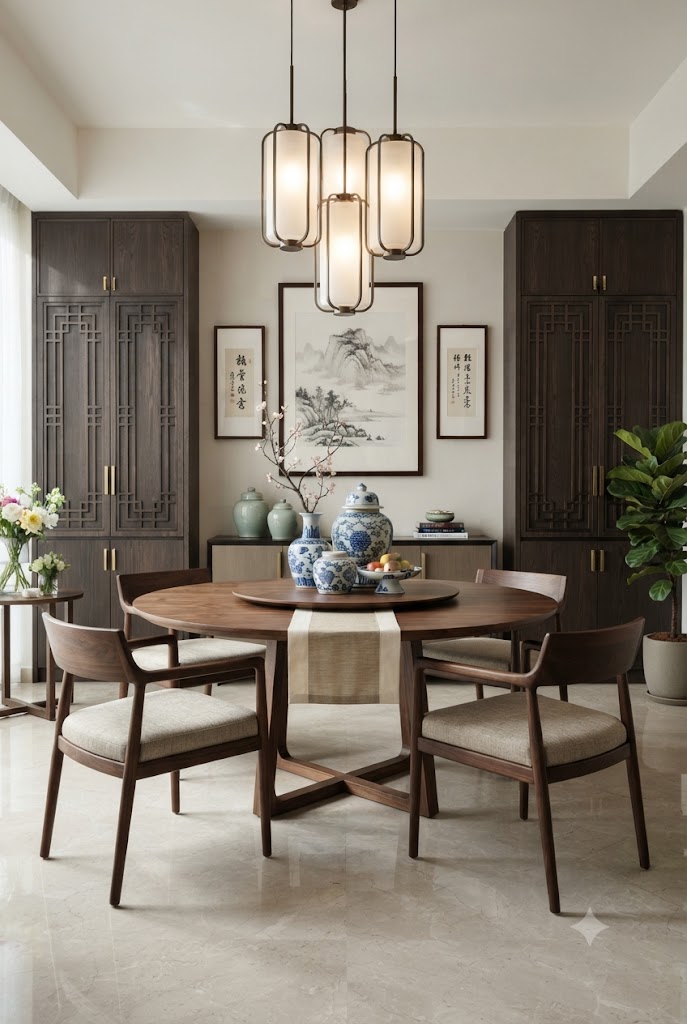 Chinese-inspired dining room