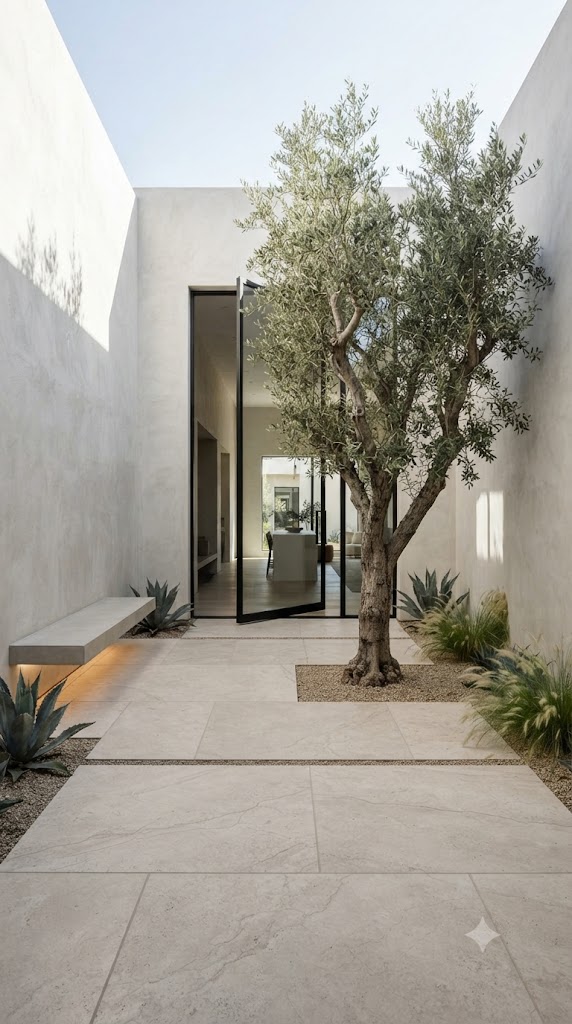 Desert-modern garden  enclosed outdoor room