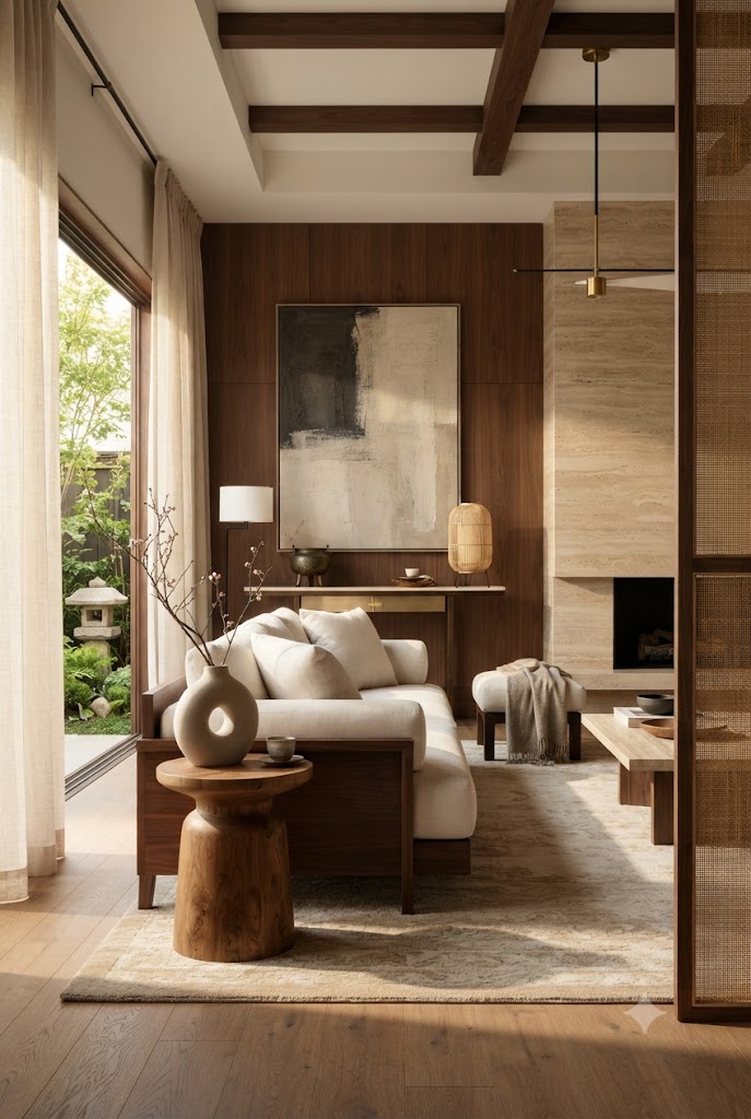  luxury Asian-inspired living room combining Japanese, Chinese, and contemporary Asian design