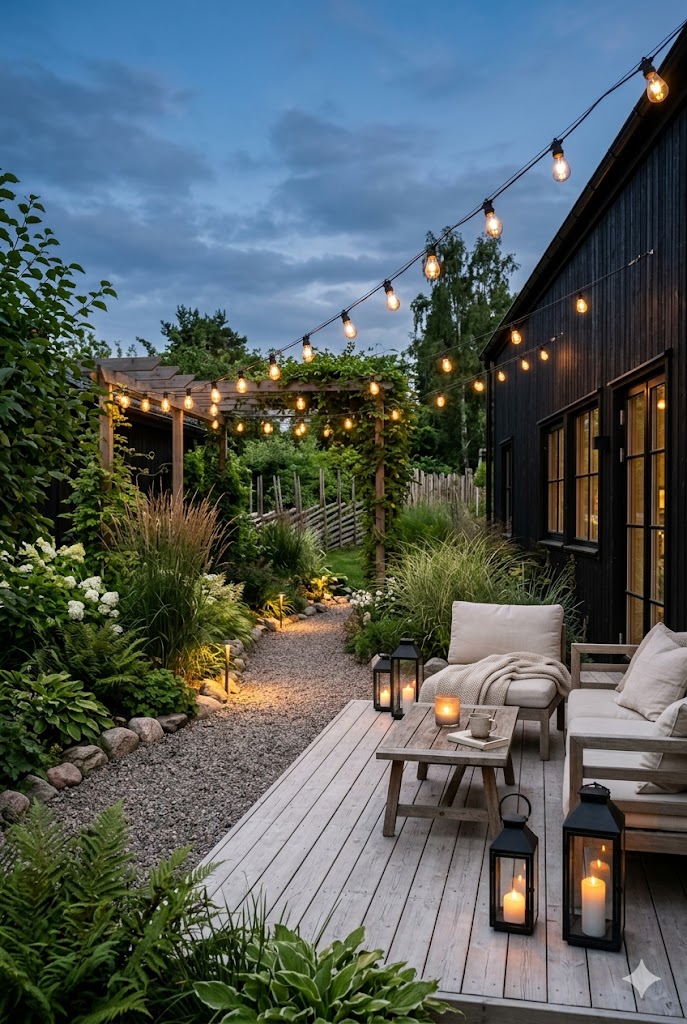 Scandinavian backyard Lighting Ideas