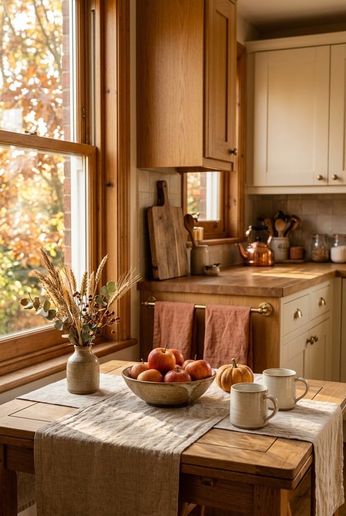 Affordable fall kitchen textile ideas