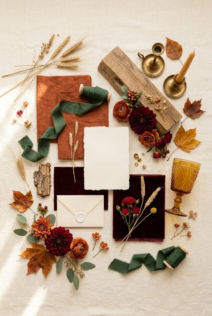 Autumn wedding color palettes